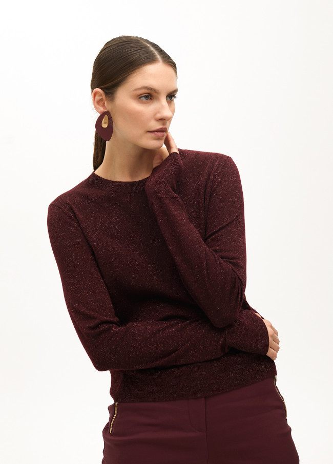 Maglione con lurex collo rotondo