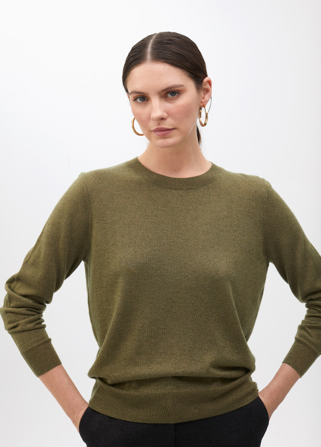 Jersey con lurex cuello redondo