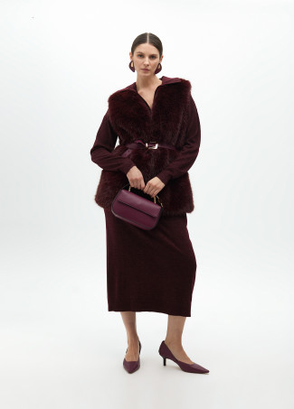 Straight fit knit dress with a polo collar