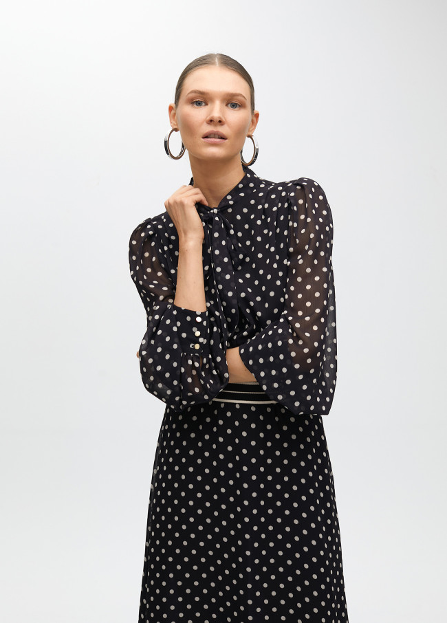 Long polka dot dress