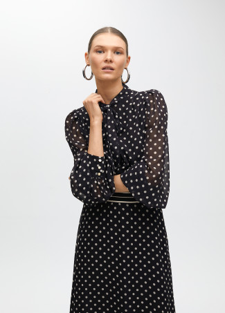 Long polka dot dress