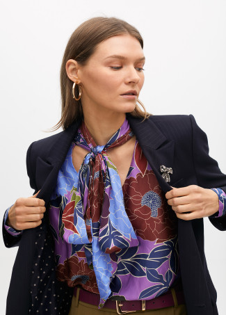 Plystripe blazer with jewel detail on lapel