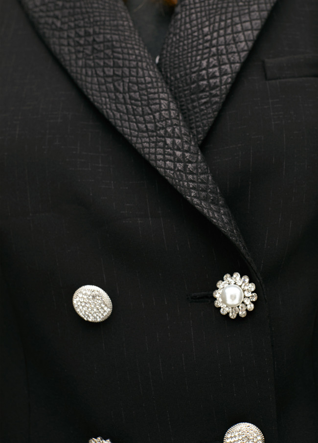 Veste Courte avec Revers Imprimé Animal et...