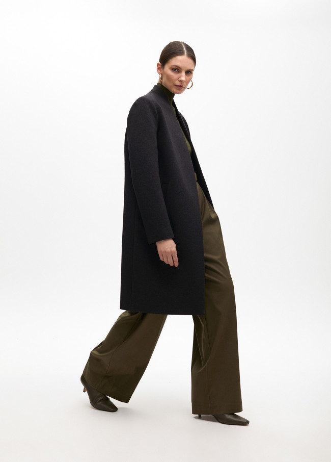 Knitted frock coat with logotyped lining