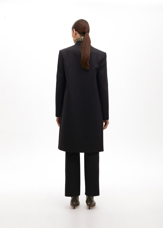 Knitted frock coat with logotyped lining