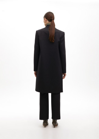Knitted frock coat with logotyped lining