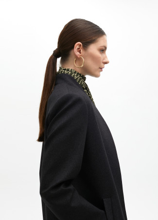 Knitted frock coat with logotyped lining