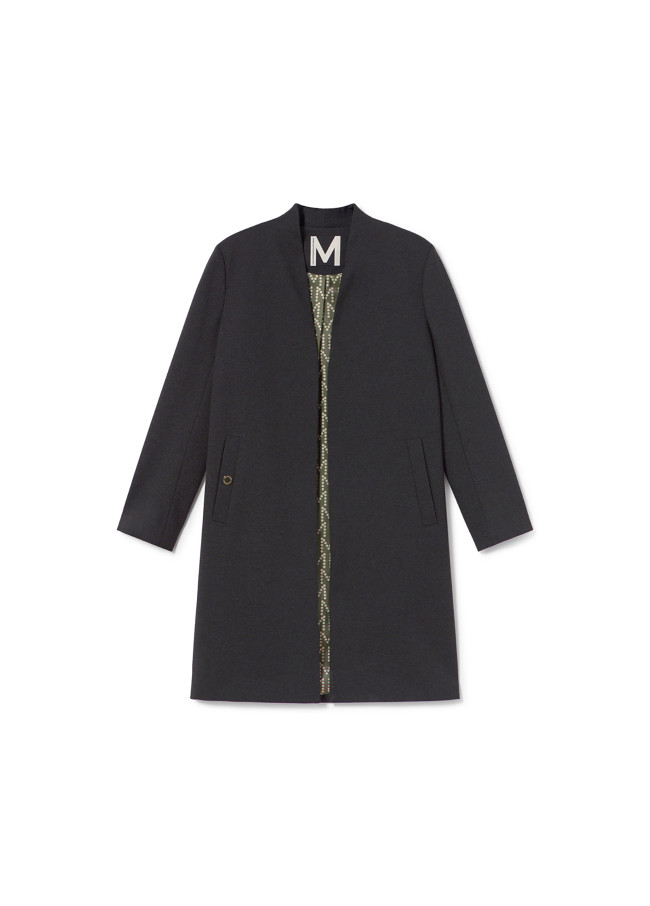 Knitted frock coat with logotyped lining