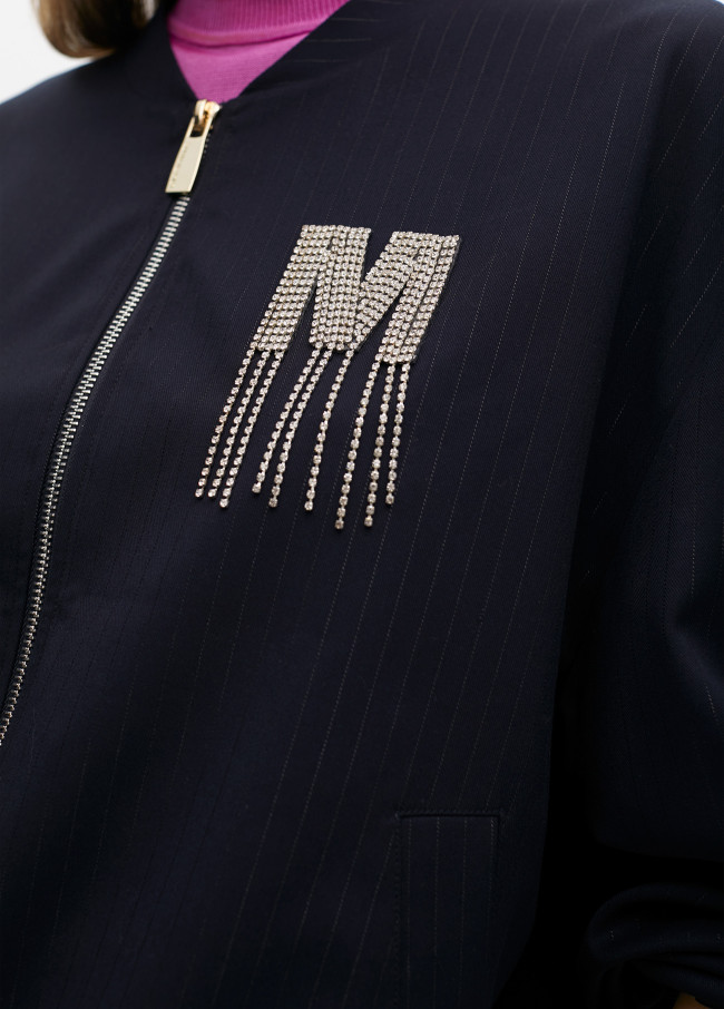 Bomber à rayures avec détail bijoux