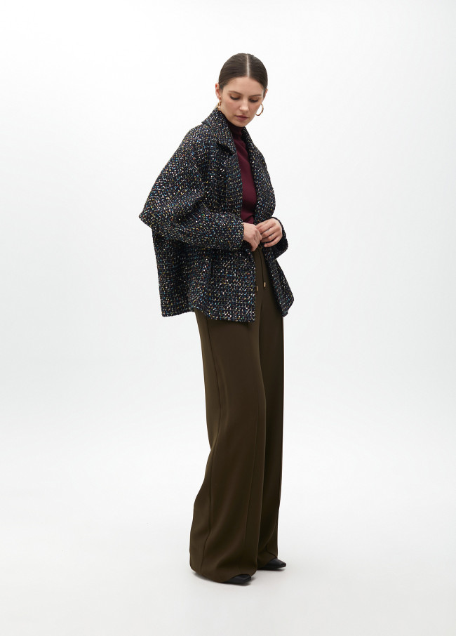 Chaqueta tweed hilos multicolor