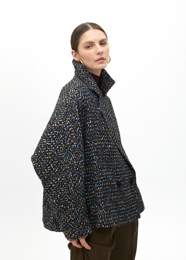 Multicolor thread tweed jacket