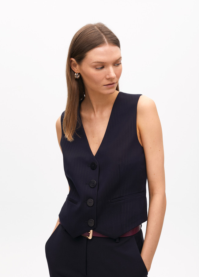 Short pin stripe waistcoat