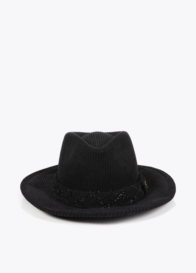 Chapéu Fedora Cotelê LC Leopardo