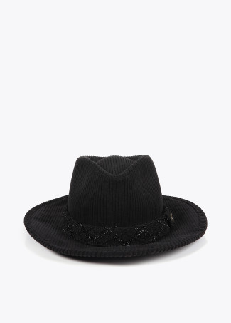 Sombrero fedora pana LC leopardo