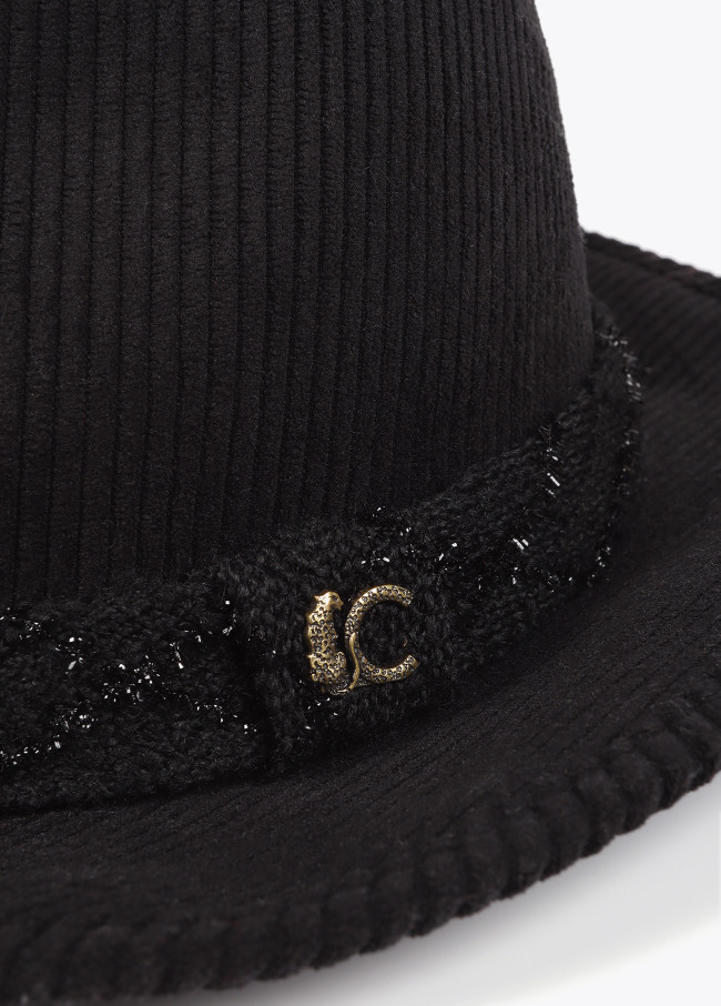 Sombrero fedora pana LC leopardo