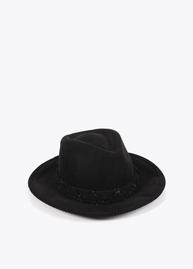 Sombrero fedora pana LC leopardo