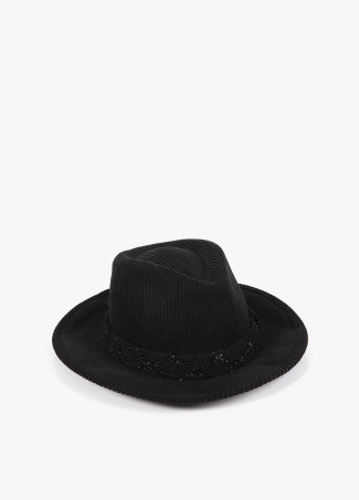 Sombrero fedora pana LC leopardo