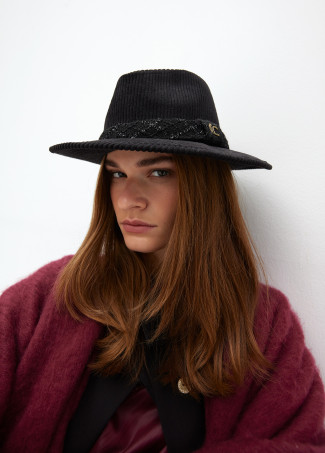 Sombrero fedora pana LC leopardo