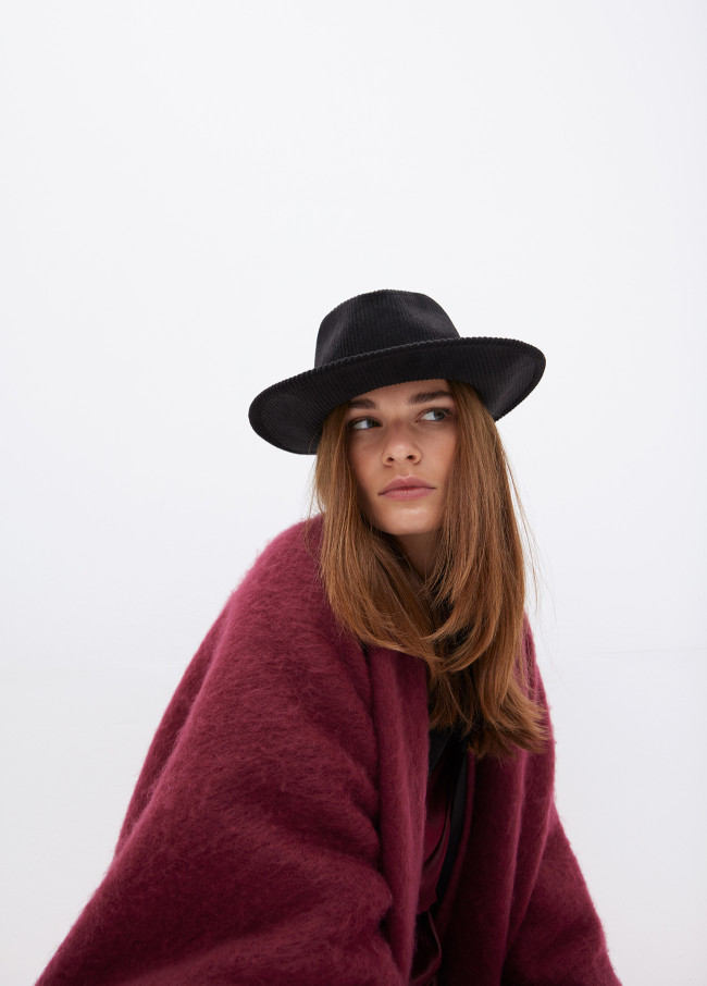 Sombrero fedora pana LC leopardo