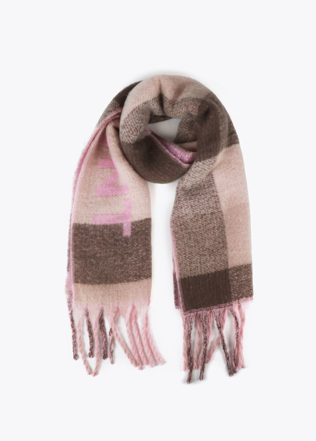 Großes Karo-Schal mit Logo