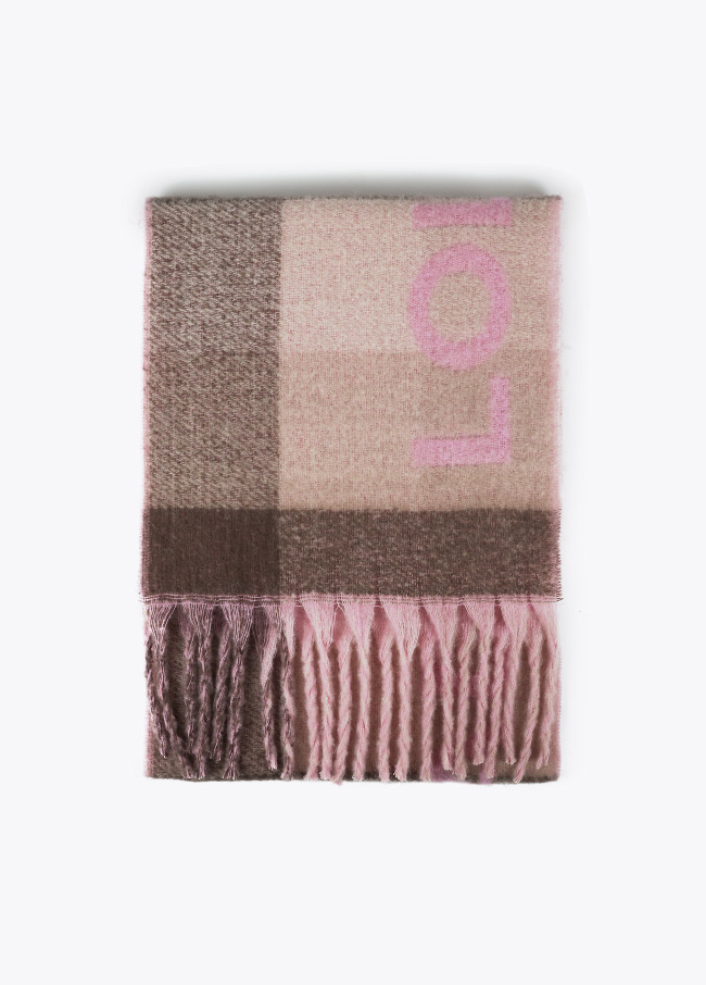 Großes Karo-Schal mit Logo