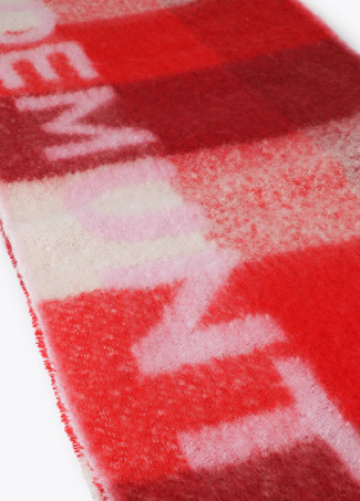 Karierter Schal mit großem Logo