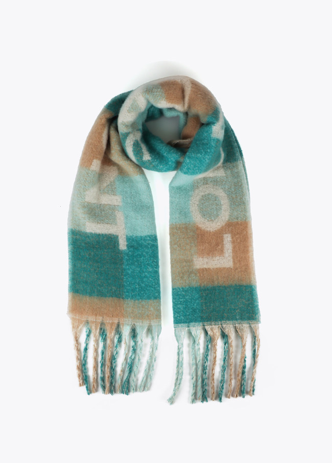 Bufanda cuadros logo grande