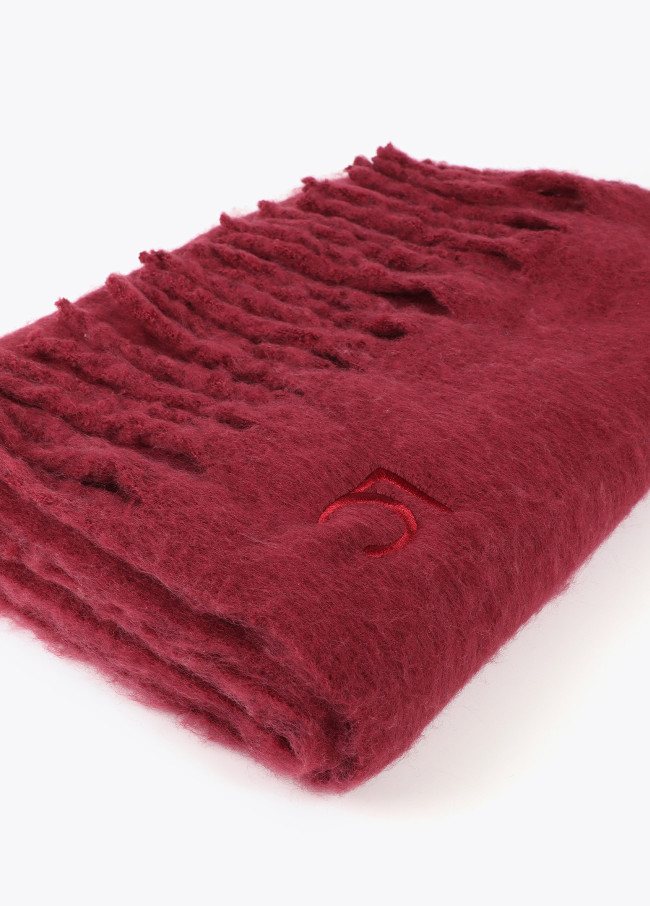 Bufanda lisa flecos gruesos