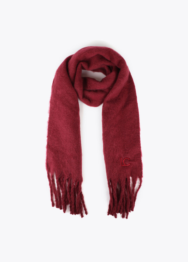 Bufanda lisa flecos gruesos