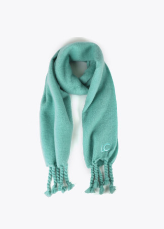 Bufanda lisa flecos gruesos