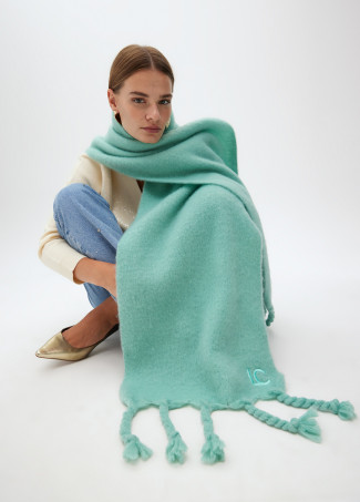 Bufanda lisa flecos gruesos