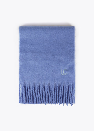 Bufanda lisa con flecos gruesos