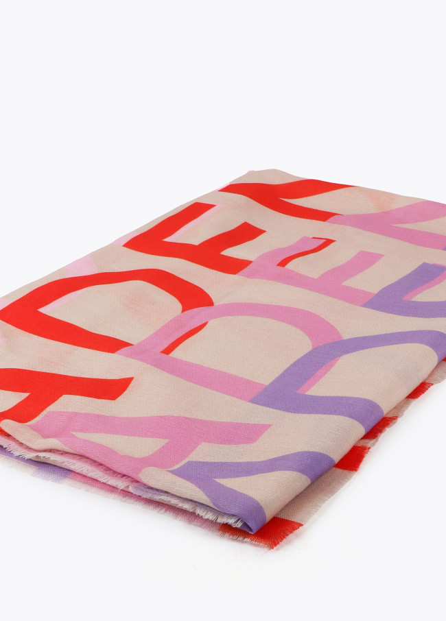 Logo-printed scarf