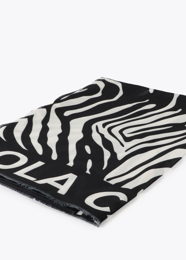 Lenço estampa de zebra e liso