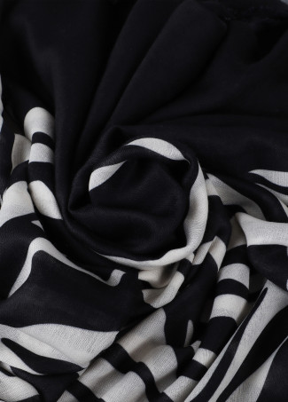 Plain and zebra print scarf