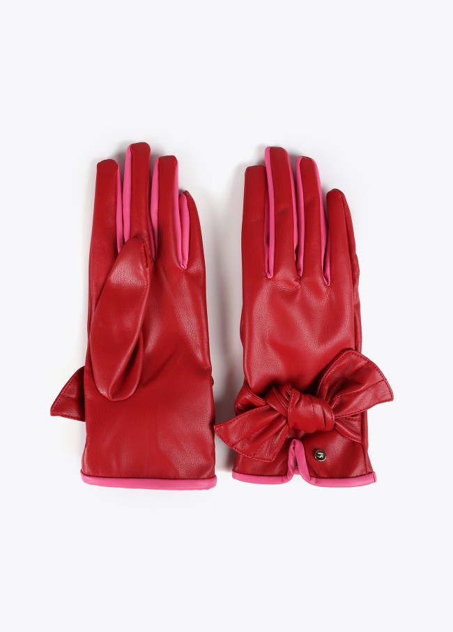 Guante efecto piel con lazo