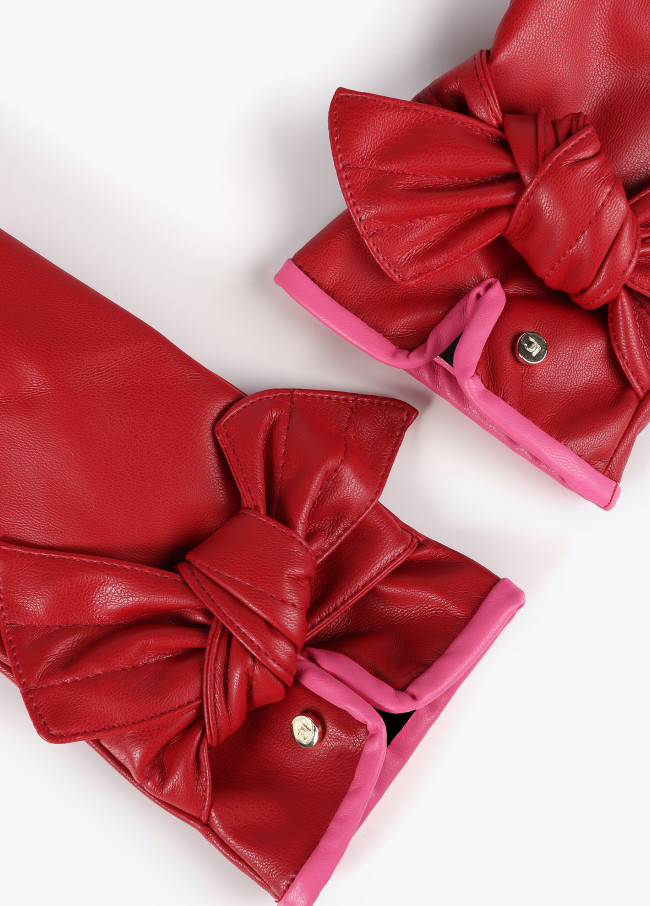 Guante efecto piel con lazo