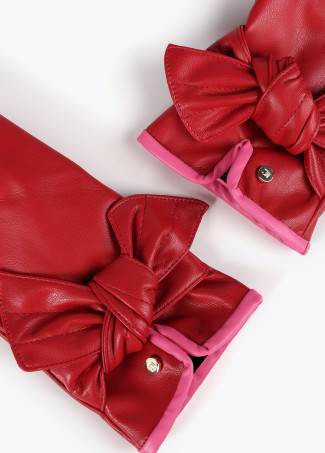 Guante efecto piel con lazo