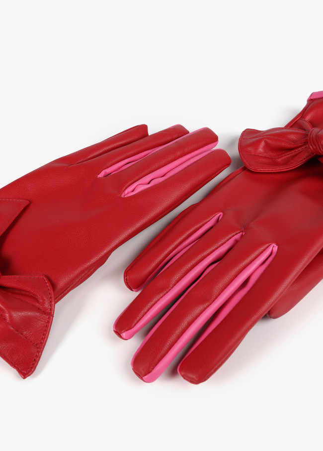 Guante efecto piel con lazo