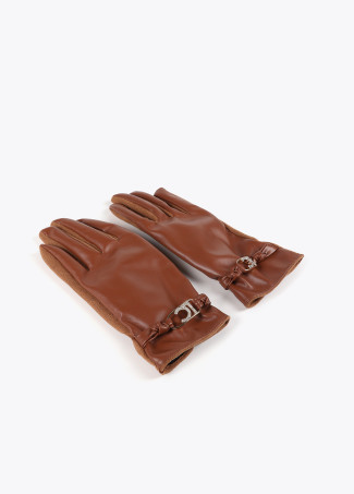 Guante efecto piel con pulsera logo ovalado
