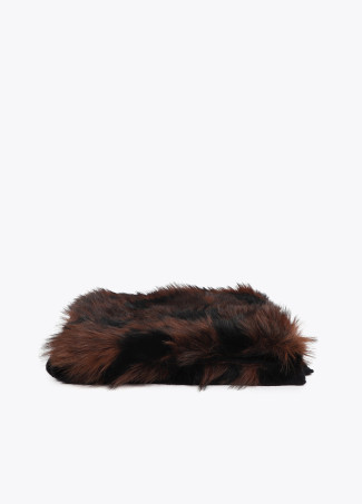 Bufanda combinada de punto y tejido efecto pelo