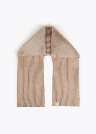 Bufanda de punto y tejido efecto pelo