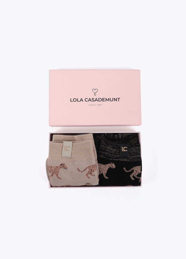 Confezione calze leopardate