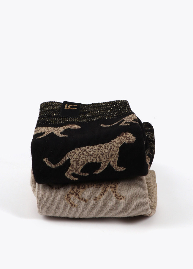 Pack of leopard socks