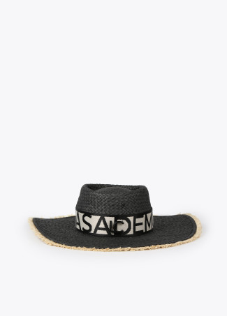 Cappello effetto rafia sfrangiato