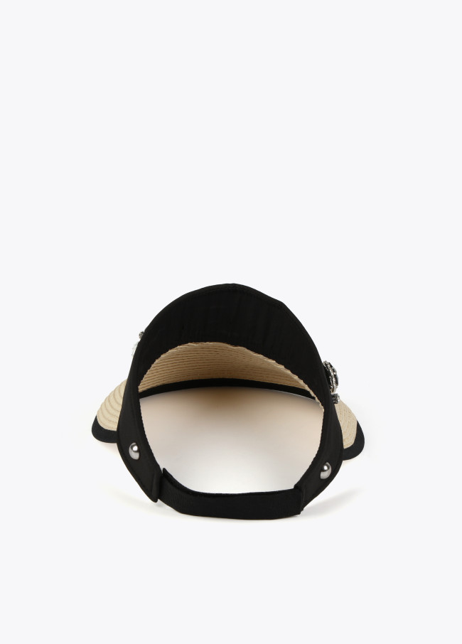 Visera efecto rafia strass