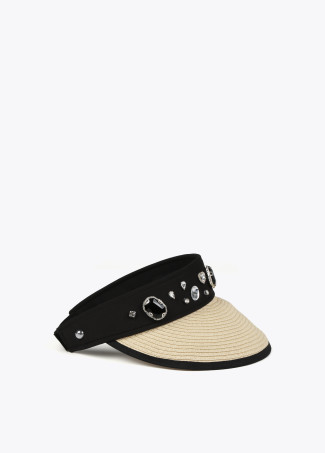 Visera efecto rafia strass