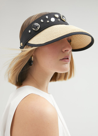 Visera efecto rafia strass