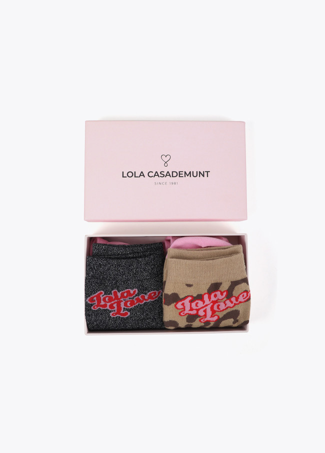 Set di calzini animalier e lurex
