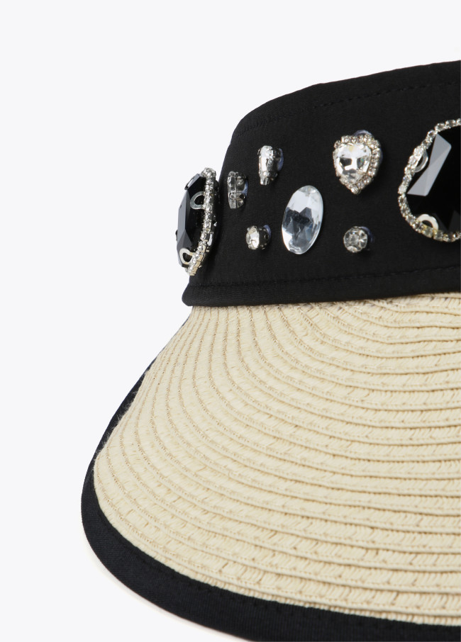 Visera efecto rafia strass
